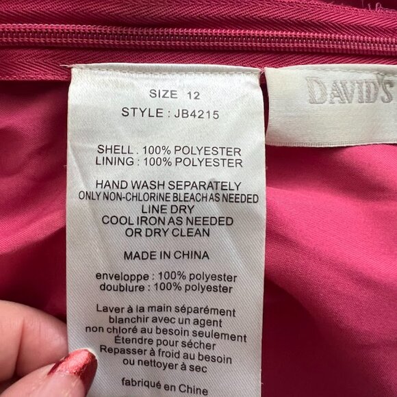 David's Bridal Junior Bridesmaid Flower Girl High Neck Sleeveless Dress Size 12 - Picture 11 of 11